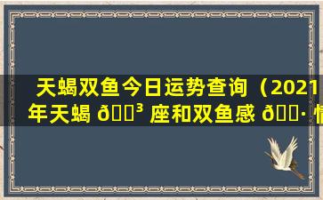 天蝎双鱼今日运势查询（2021年天蝎 🐳 座和双鱼感 🌷 情运势）